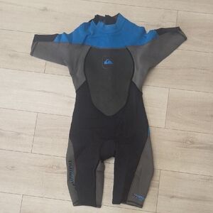 Quiksilver Men's Shorty Rash Guard Wetsuit in Blue, Black & Gray